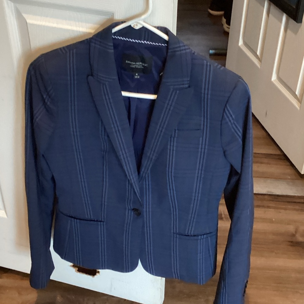 Banana Republic Blue Striped Blazer